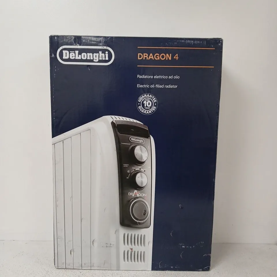 DE'LONGHI DRAGON 4 ELECTRIC OIL-FILLED RADIATOR – BOXED