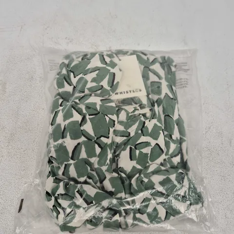 BAGGED WHISTLES ABSTRACT SQUARES JUMPSUIT IN GREEN MULTI - UK 18