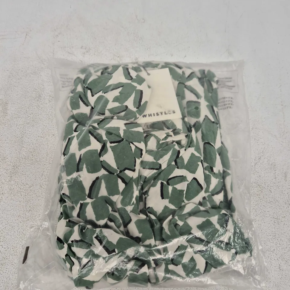 BAGGED WHISTLES ABSTRACT SQUARES JUMPSUIT IN GREEN MULTI - UK 18