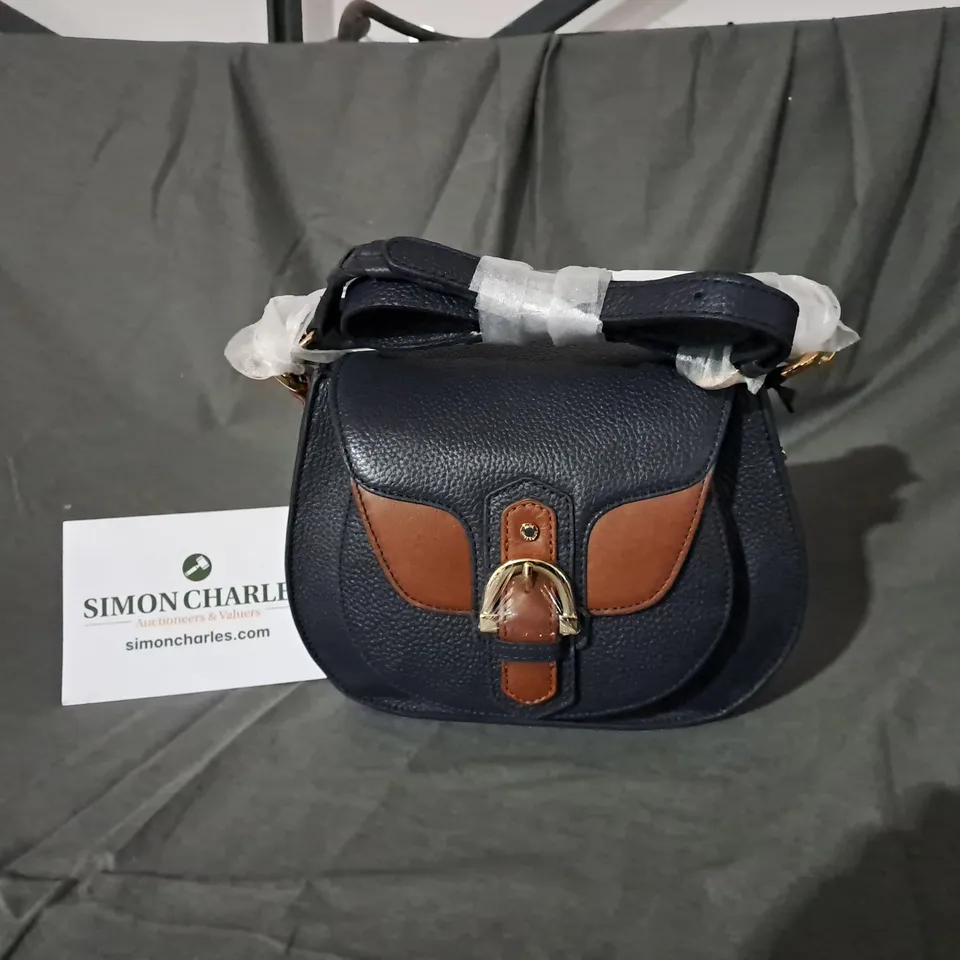 PAUL COSTELLOE GYMKHANA BAG IN NAVY/TAN