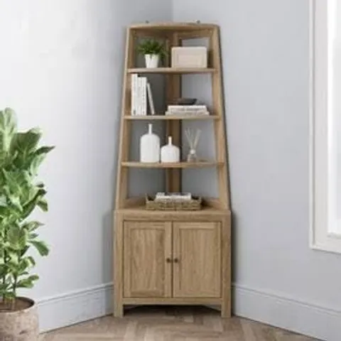 BOXED OLNEY CORNER STORAGE LADDER - LIGHT OAK EFFECT (1 BOX)