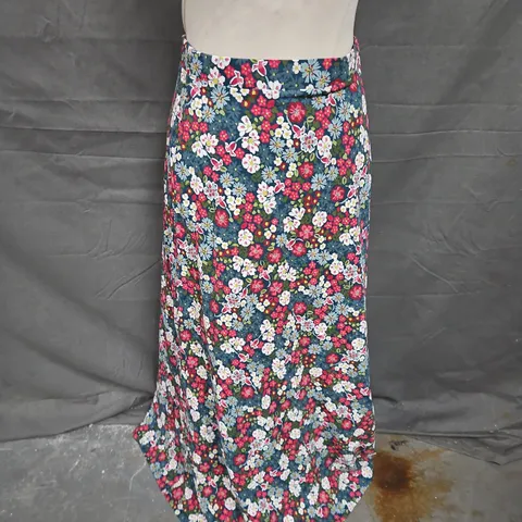 SEASALT CORNWALL ROSE SKIRT IN FLOWERY PAITING LIGHT SQUID SIZE 8
