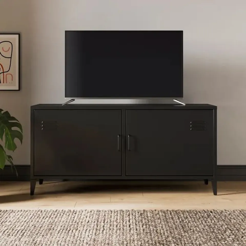 BOXED HELGA METAL LOW SIDEBOARD - BLACK (1 BOX)