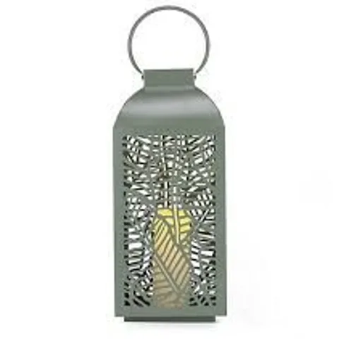 GARDEN STORIES LARGE METAL OUTDOOR LANTERN WITH LED CANDLE