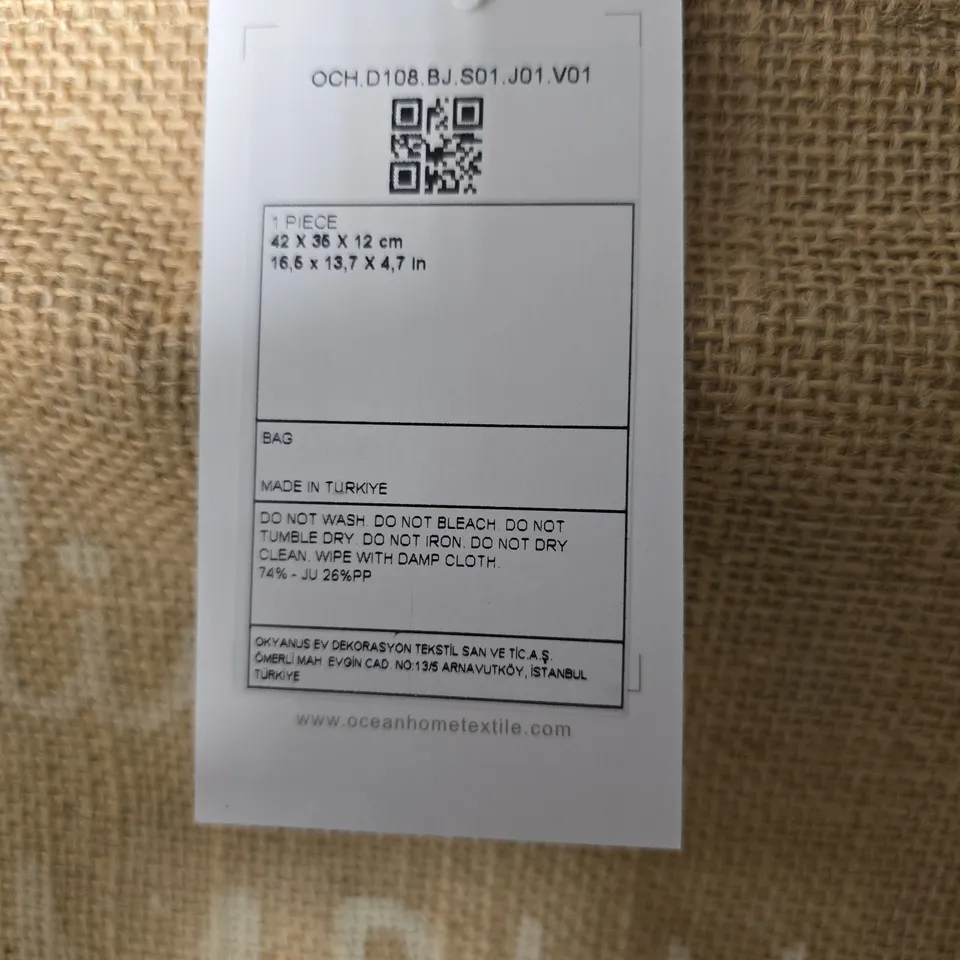 APROXIMATELY 10 PCS OCEAN HOME TEXTILE HESSIAN TOTE BAG WITH LIVE SIMPLY PRINT