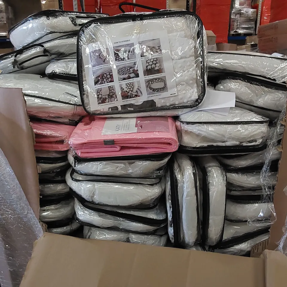 PALLET CONTAINING HOUSEHOLD AND CONSUMER PRODUCTS. INCLUDES A MAJORITY OF BABY NESTS IN LARGE QUANTITY, LAUNDRY BASKETS ETC 