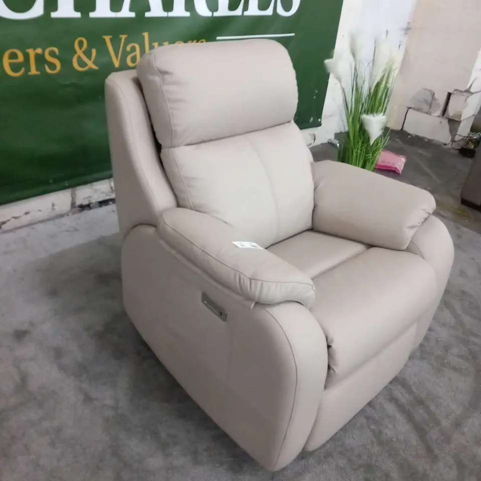 DESIGNER G PLAN KINGSBURY CAMBRIDGE PLASTER LEATHER ELECTRIC RECLINING ARMCHAIR