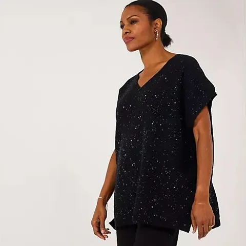 MALISSA J SLEEVELESS SEQUIN KNIT TOP - OSFA