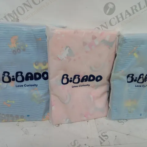 3 X SEALED BIBADO LOVE CURIOSITY LONG SLEEVE BABY COVERALL