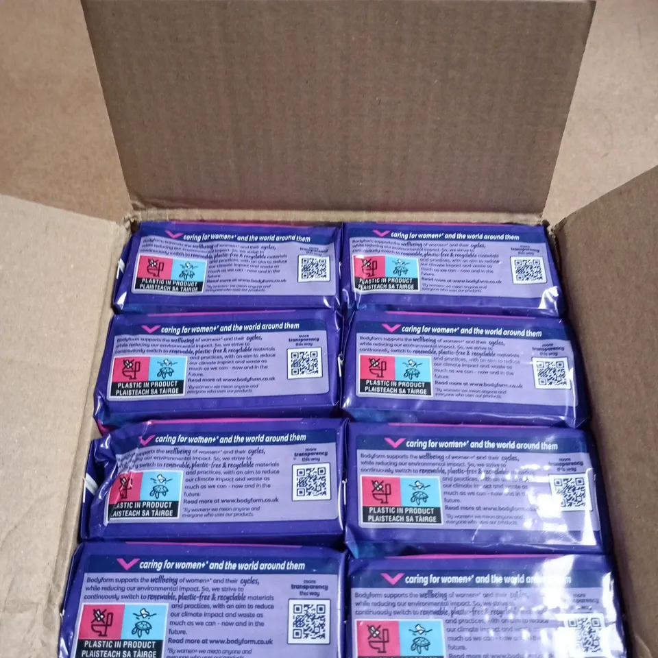 BOX OF 8 PACKS OF BODYFORM GOODNIGHT ULTRA LARGE+ PADS 8 PADS PER PACK