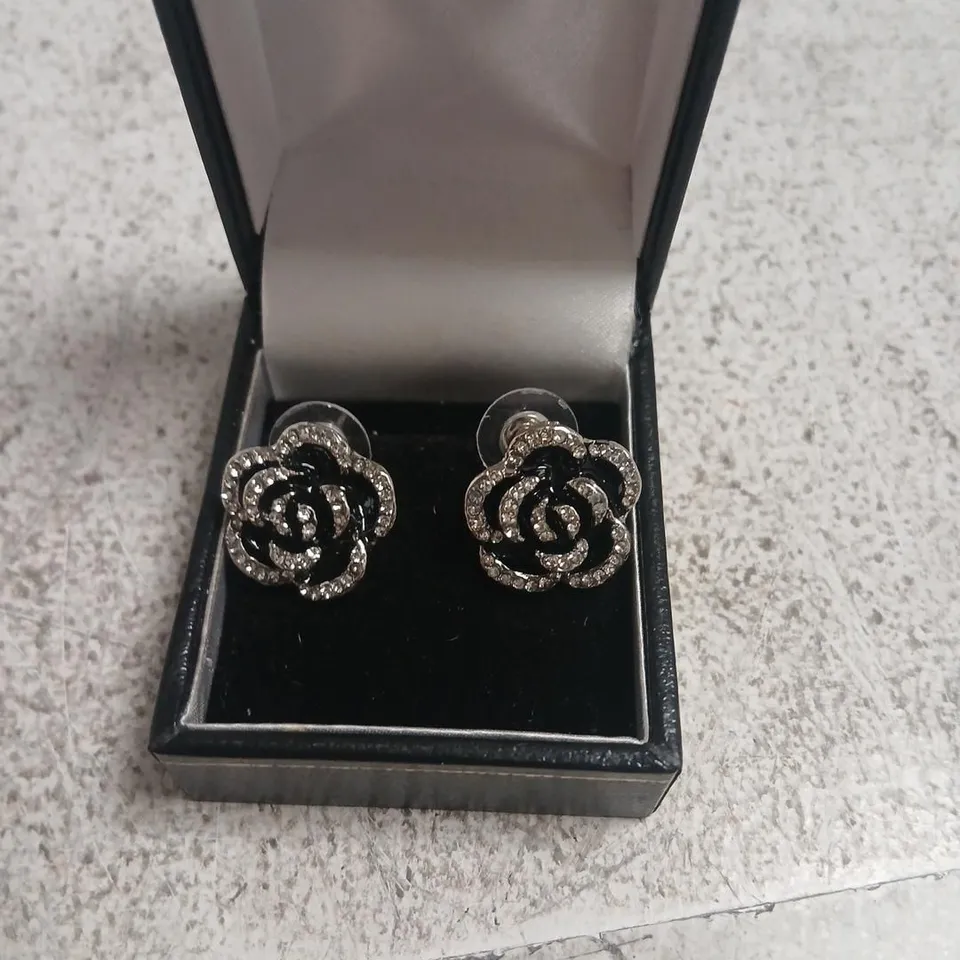 BUTLER & WILSON CRYSTAL ROSE EARRINGS