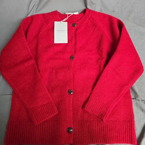 LA MAILLE SÉZANE PARIS RED CARDIGAN – UK SIZE M