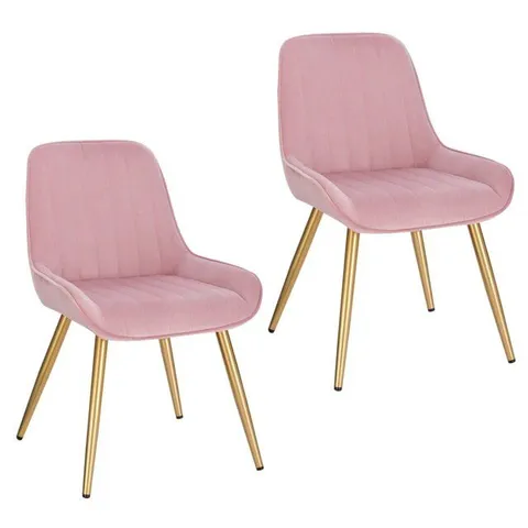 BOXED ORCHARD HILL UPHOLSTERED SET OF 2 DINING CHAIRS -PINK-