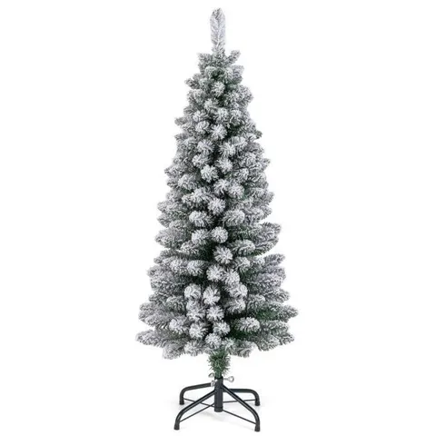 BOXED COSTWAY 120/150/180 CM SNOW FLOCKED ARTIFICIAL CHRISTMAS TREE WITH 240/328/460 BRANCH TIPS