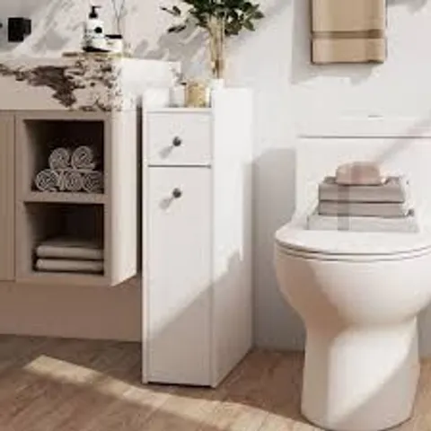 BOXED COSTWAY WHITE SMALL 4-TIER TOILET SIDE CABINET