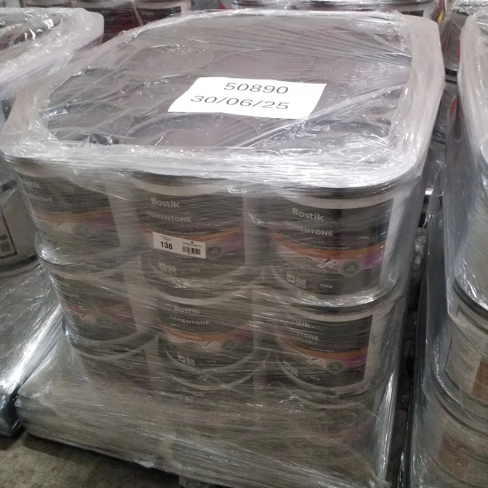 PALLET CONTAINING APPROXIMATELY 45 BUCKETS OF BOSTIK CEMENTONE RAPID SETTING WATERPROOF CEMENT 10KG