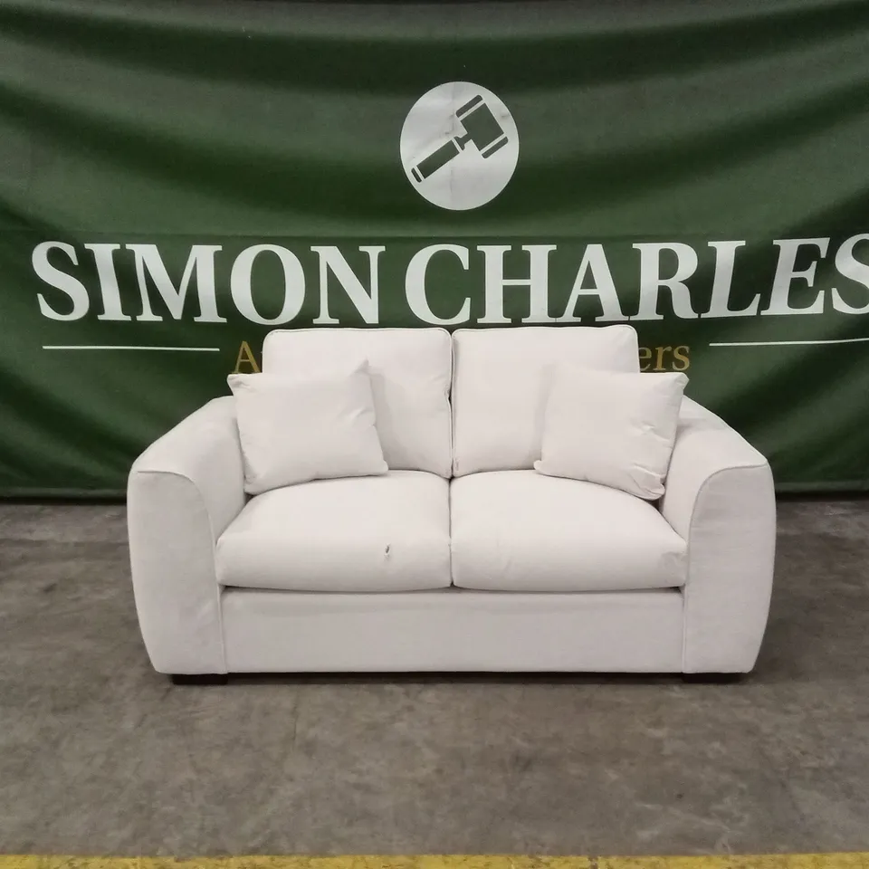 SEOUL 2 SEATER STANDARD BACK FABRIC SOFA - NATURAL RRP £699