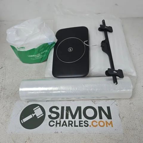 APPROXIMATELY 15 ASSORTED HOUSEHOLD PRODUCTS TO INCLUDE SHRINK WRAP, BT ROUTER, UNIVERSAL WIPES REFILL, ETC - COLLECTION ONLY