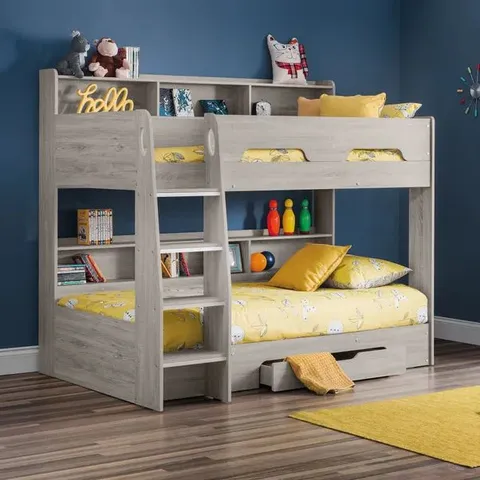 BOXED JULIAN BOWEN ORION BUNKBED - GREY OAK (4 BOXES)