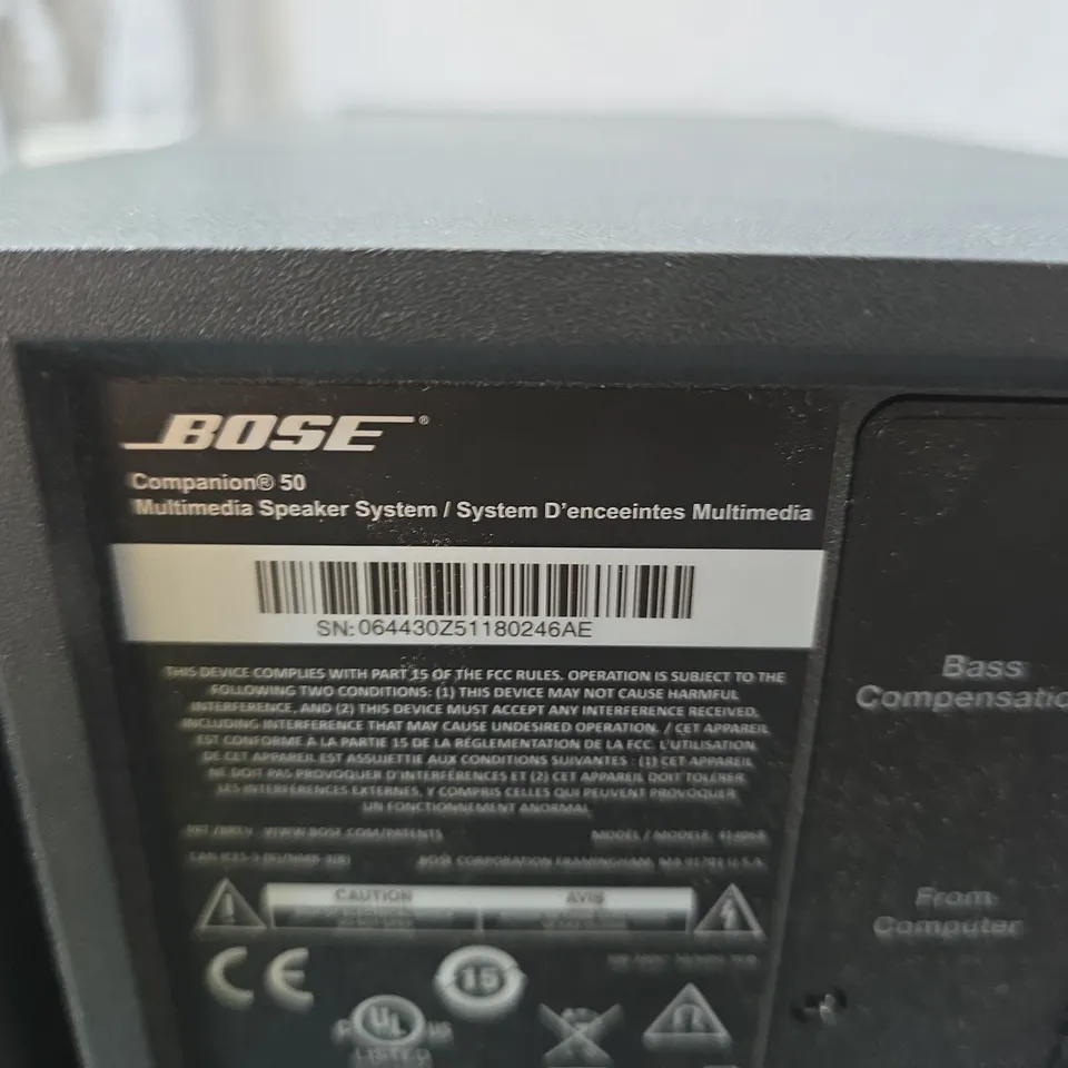 BOSE COMPANION 50 MULTIMEDIA SPEAKER SYSTEM