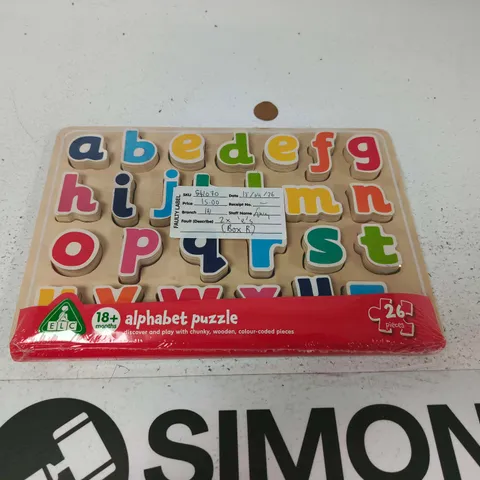 ELC ALPHABET PUZZLE – 26 WOODEN LETTER PIECES (BOXED)