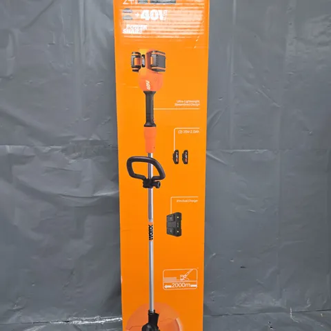 BOXED WORX 33CM WG183E CORDLESS GRASS TRIMMER