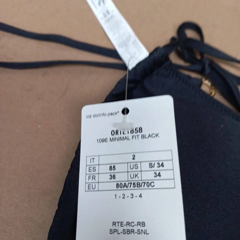 CALZEDONIA SWIMWEAR BLACK BIKINI TOP – UK 34 (EU 80A/75B/70C)