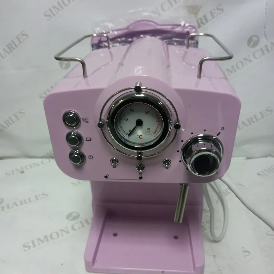 SWAN RETRO PUMP ESPRESSO COFFEE MACHINE - PINK