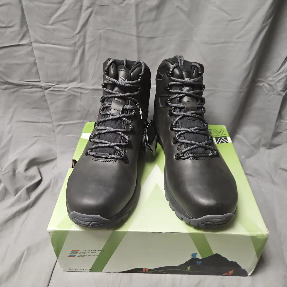 BOXED KARRIMOR MENDIP 4 CH WEATHERTITE HIKING BOOTS – BLACK/GREY, UK 10