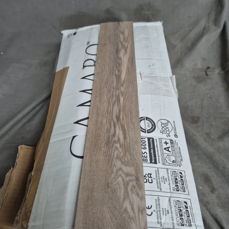 APPROXIMATELY 90 CAMARO VINYL FLOORING PLANKS – BROWN WOOD EFFECT