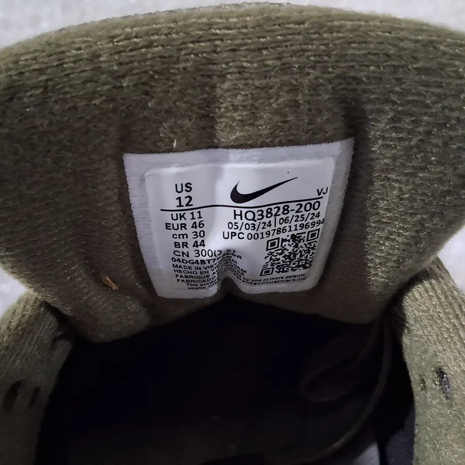 NIKE AIR MAX SHOES – OLIVE/KHAKI, UK 11 (US 12)
