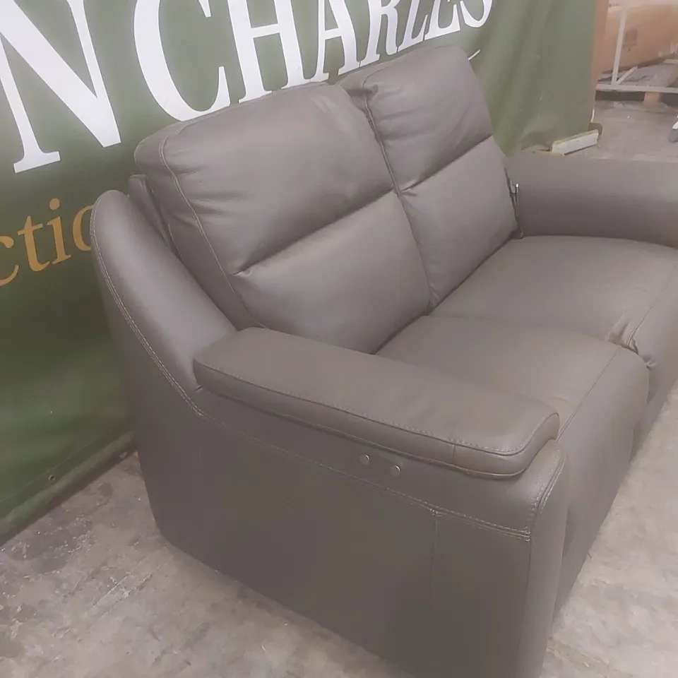 QUALITY DESIGNER ITALIAN MADE PARMA 2 SEATER LEATHER UPHOLSTERED ELECTRIC RECLINER LOVESEAT SOFA