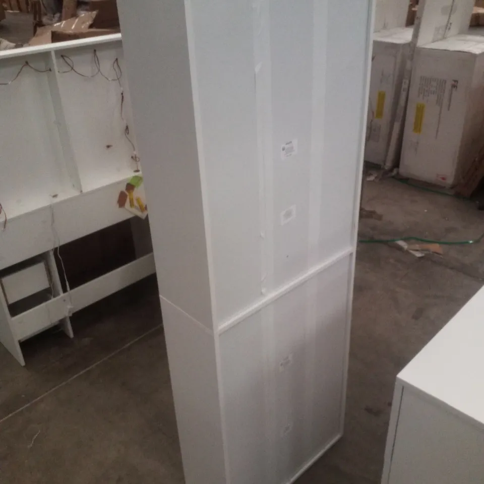 BOOKCASE, 6-TIER TALL BOOKSHELF, BOOK SHELF WITH DOORS, SHELVING UNIT, 24×60×175CM - WHITE