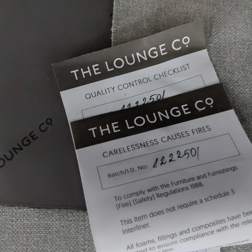 QUALITY BRITISH MADE LOUNGE Co TWO SEATER SOFA WITH BOLSTER CUSHIONS GREY PLUSH FABRIC 