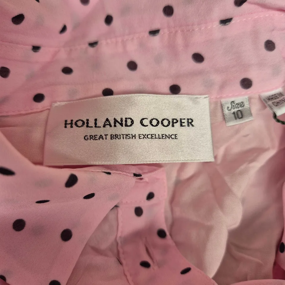 HOLLAND COOPER SORRENTO SHIRT DRESS – PINK POLKA DOT, UK SIZE 10