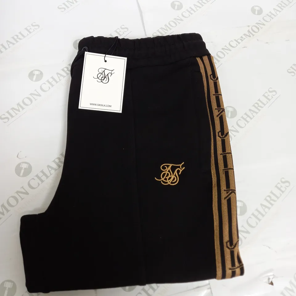 SIKSILK BRANDED GOLD TAPE TRACK PANTS SIZE L