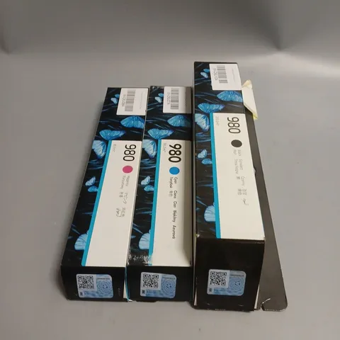 BOX OF 30 ASSORTED HP 980 INK CARTRIDGE MAGENTA , BLACK , CYAN