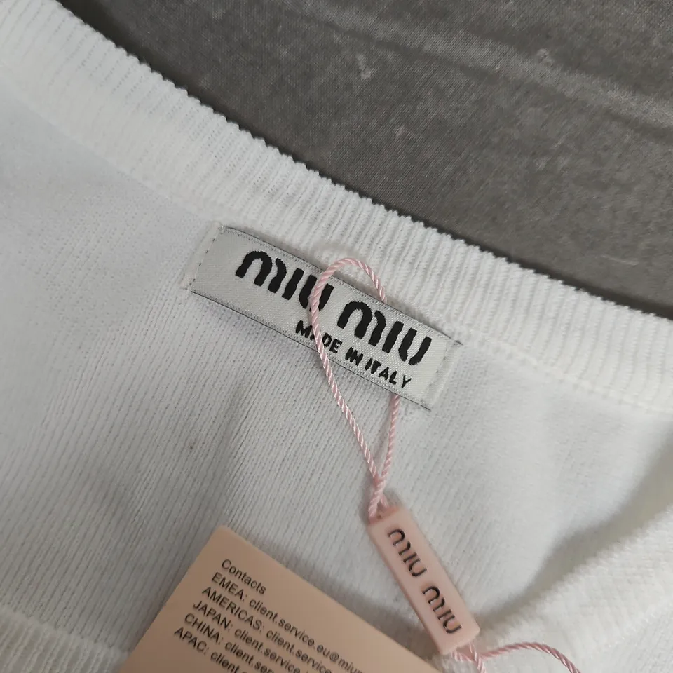 MIU MIU WHITE TANK TOP IN WHITE - SIZE UNSPECIFIED