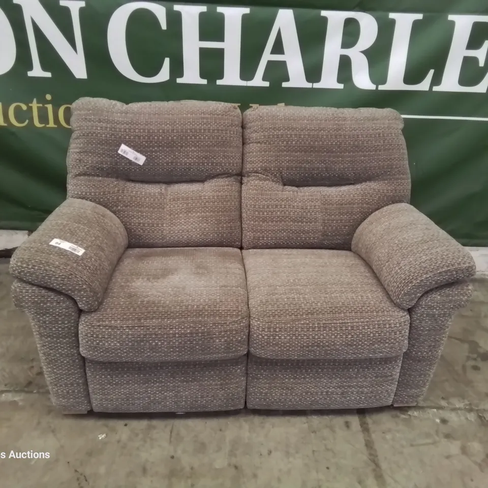 QUALITY BRITISH DESIGNER & MANUFACTURED G PLAN SEATTLE TWO SEATER SOFA HOPSACK GREY FABRIC