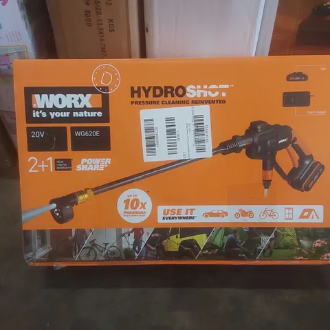 BOXED WORX CORDLESS HYDROSHOT PRESSURE CLEANER WG62