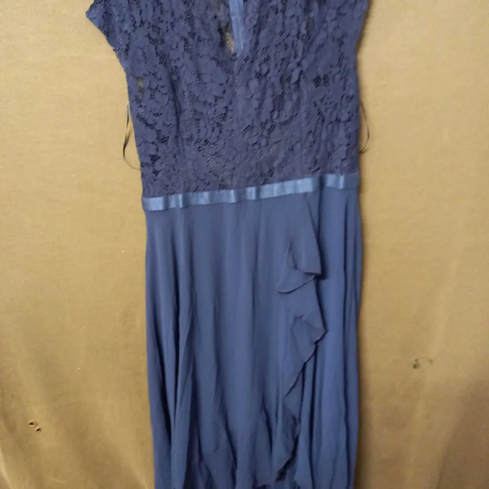 MIUSOL M3818 FLORAL MESH DRESS IN NAVY - XL