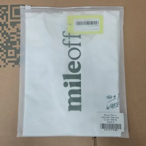 BAGGED MILEOFF LIMITED EDITION 1972 T-SHIRT IN WHITE SIZE 6