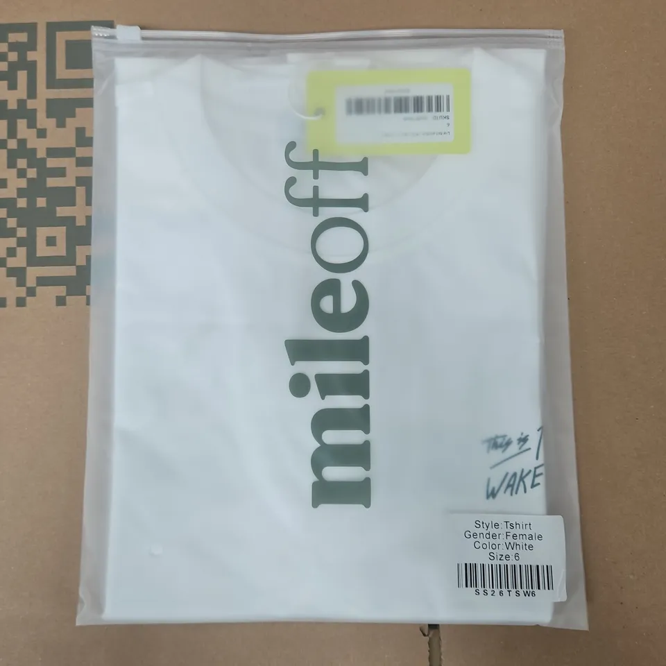 BAGGED MILEOFF LIMITED EDITION 1972 T-SHIRT IN WHITE SIZE 6