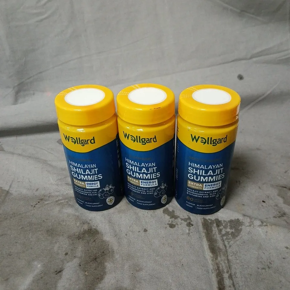 WELLGARD HIMALAYAN SHILAJIT GUMMIES – EXTRA ENERGY FORMULA, SET OF 3 BOTTLES, 90 GUMMIES PER BOTTLE