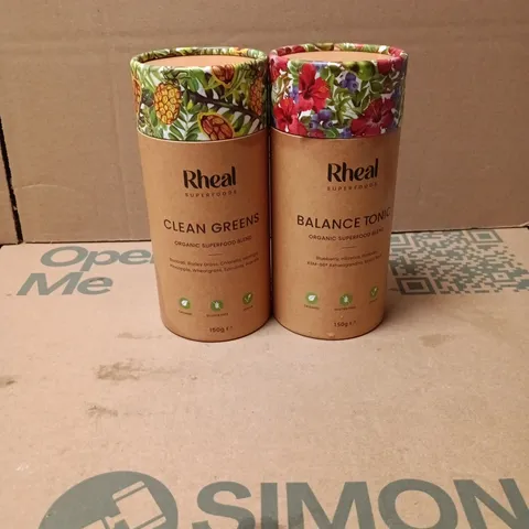 2 X RHEAL SUPERFOODS ITEMS: BALANCE TONIC + CLEAN GREENS 
