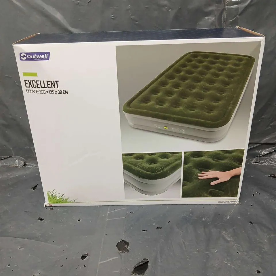 BOXED OUTWELL EXCELLENT DOUBLE AIRBED - 200 X 135 X 30CM