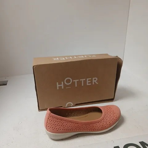 HOTTER WOMEN'S PINK PERFORATED LIVVY II BALLET FLAT, UK 5.5