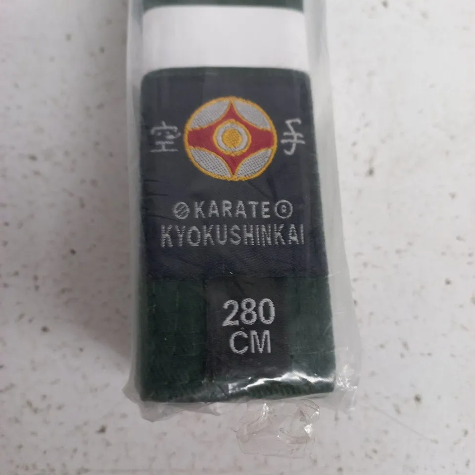 KYOKUSHIN KARATE BELT – 280 CM, GREEN FABRIC