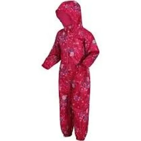 BRAND NEW REGATTA PEPPA POBBLE KIDS ALL IN ONE IN BERRY - UK 36/48 MONTHS