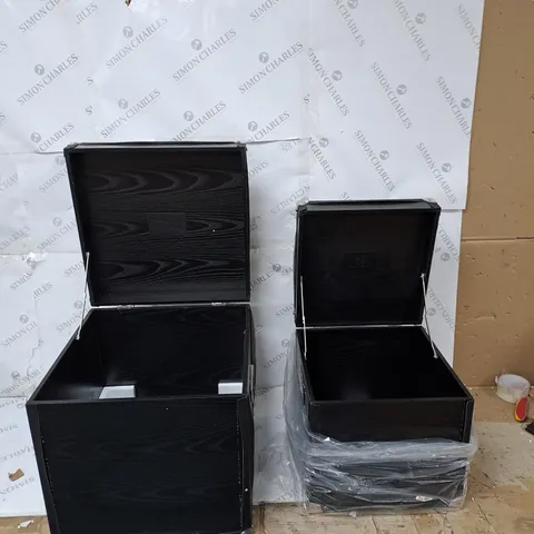 UNBOXED KELLY HOPPEN SET OF NESTING STORAGE BOXES - BLACK - COLLECTION ONLY
